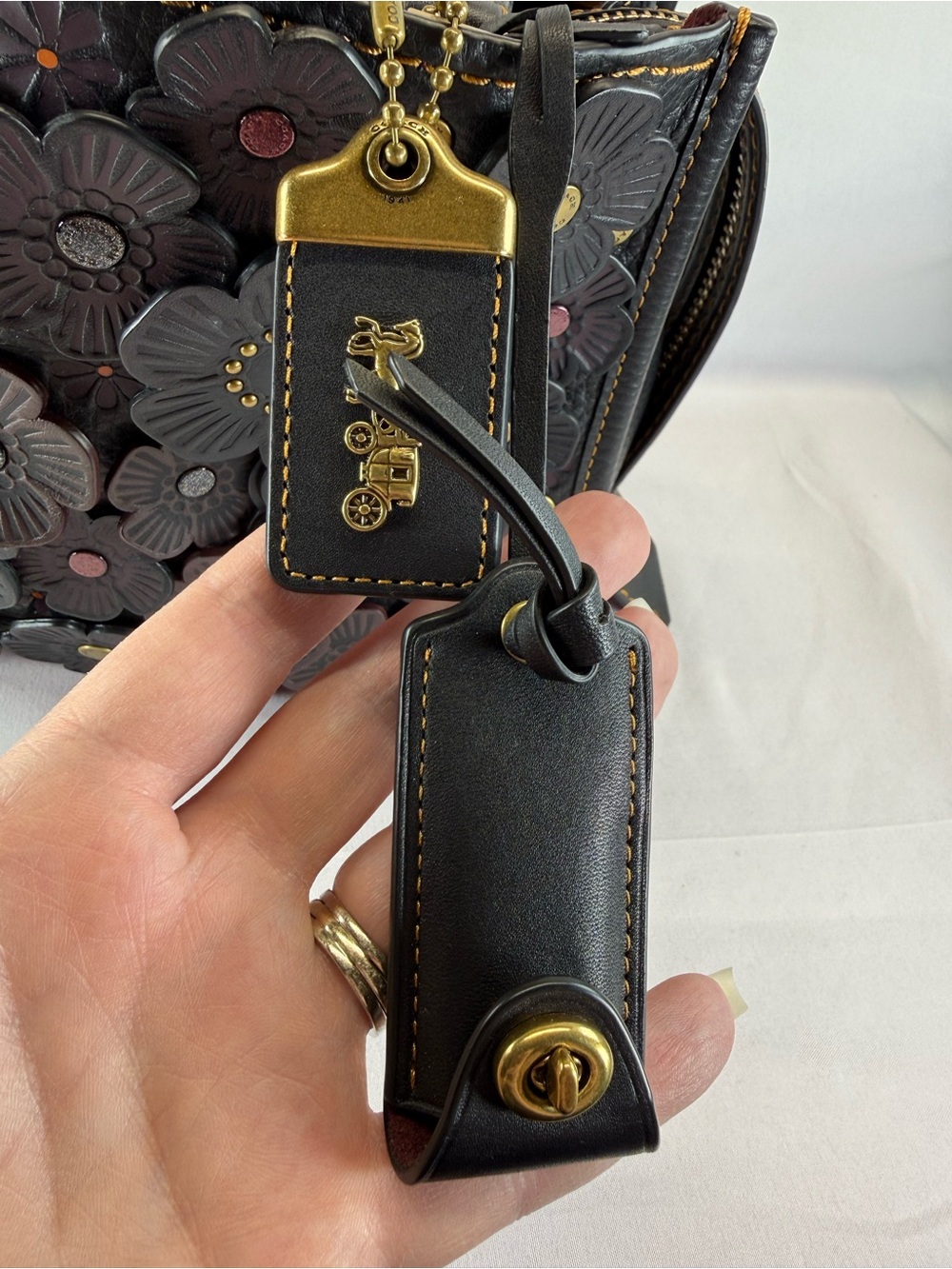 Coach 1941 Rogue Shoulder Bag 25 with Tea Rose Appliqué - Picture 11 of 15